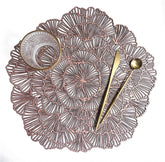 Round Placemats For Restaurant Hollow PVC Decoration Meal Mat  (10Pc Set)